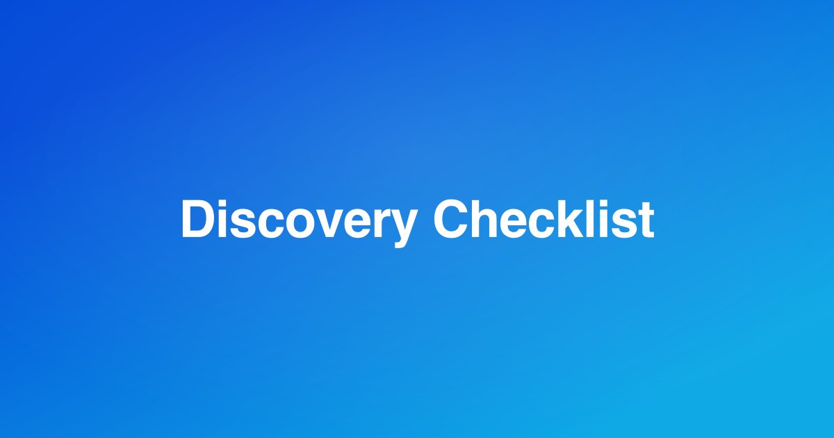 Design Inputs to Design Outputs: A Discovery Phase Checklist